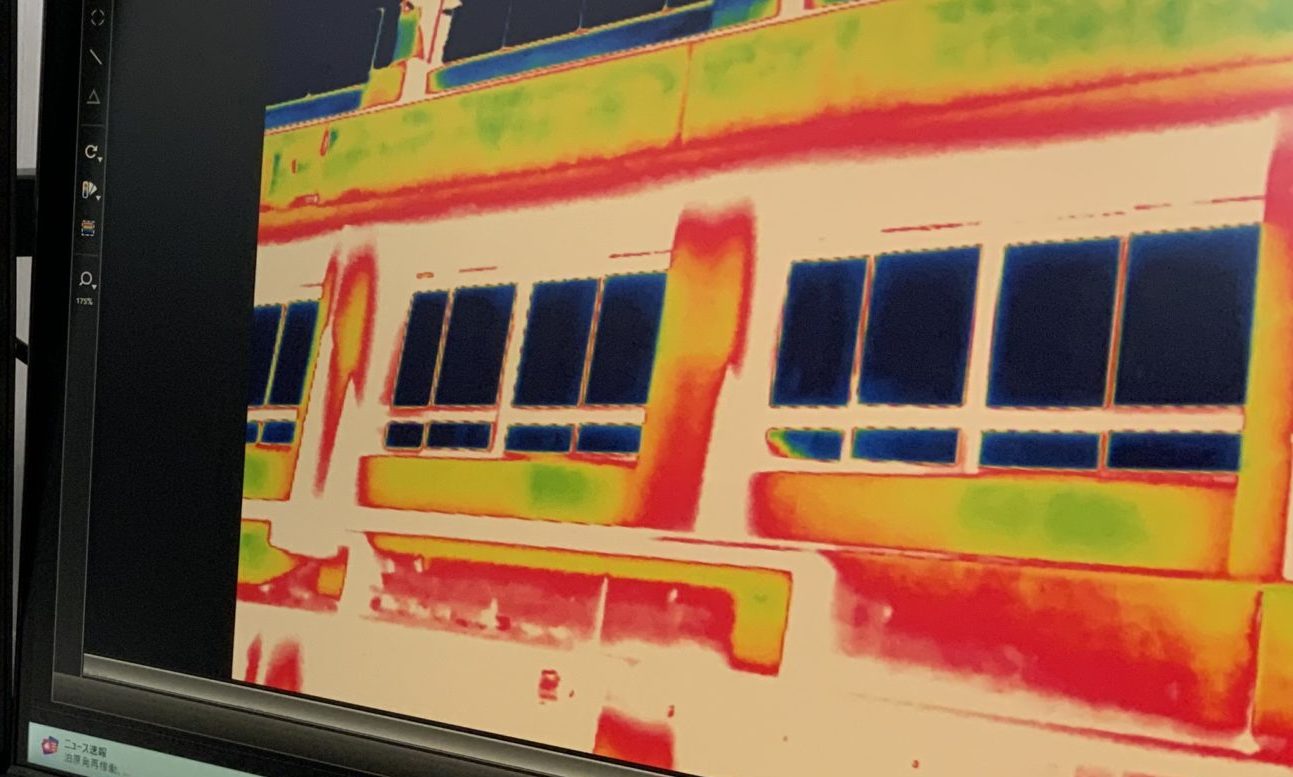 赤外線カメラで撮影した外壁の様子